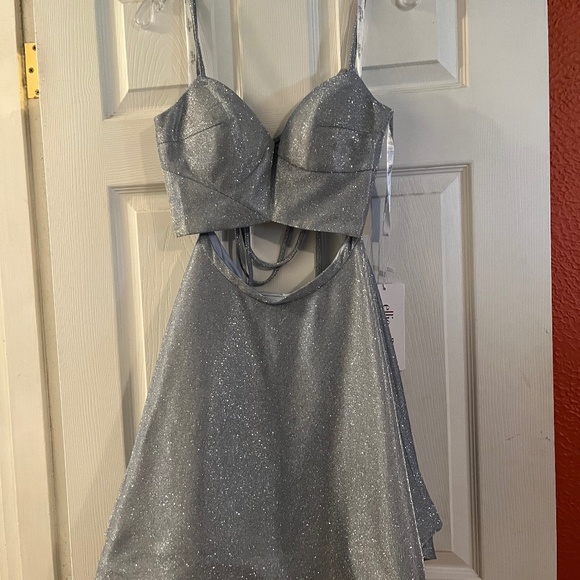 Homecoming prom two piece sparkle platinum dress - Picture 1 of 3